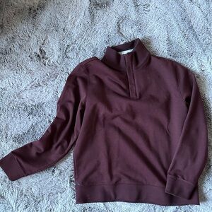UntuckIt Corral Quarter Zip Pullover  Mens L Long Sleeve Burgundy Stretch Peru